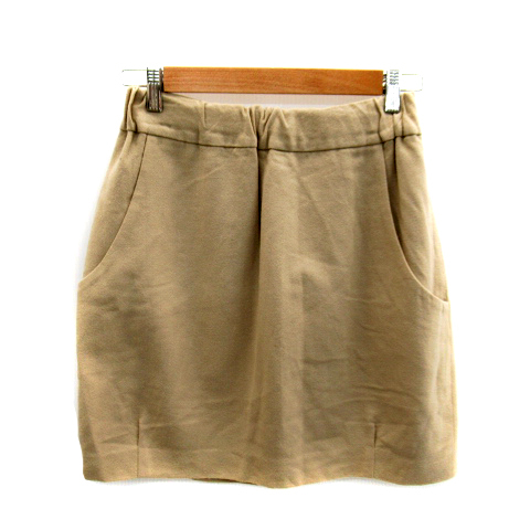 アナトリエ ANATELIER 台形スカート ミニ丈 無地 ウール 38 ベージュ /SY21 レディース拍卖