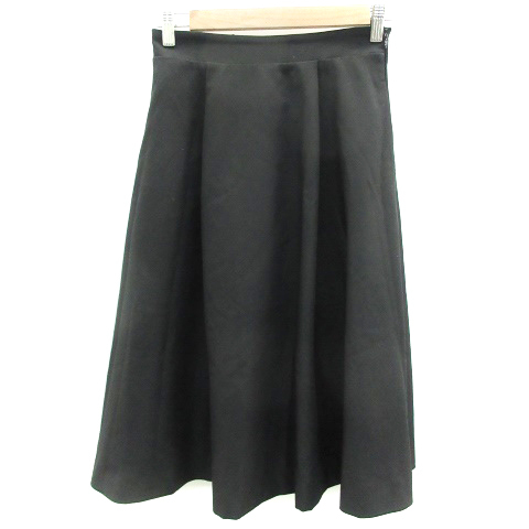 アナトリエ ANATELIER フレアスカート ミモレ丈 36 ブラック 黒 /YM52 レディース拍卖