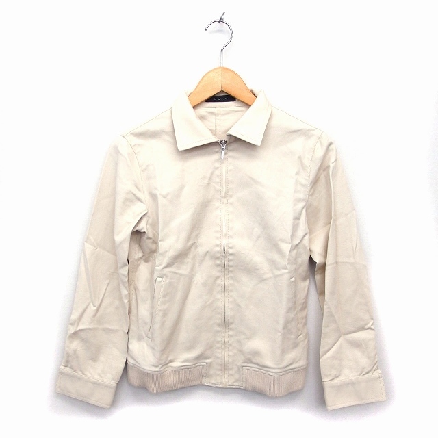インタープラネット INTERPLANET ジャンパー ブルゾン アウター ステンカラー リブ コットン 綿 ジップアップ 01 ベージュ /NT22拍卖
