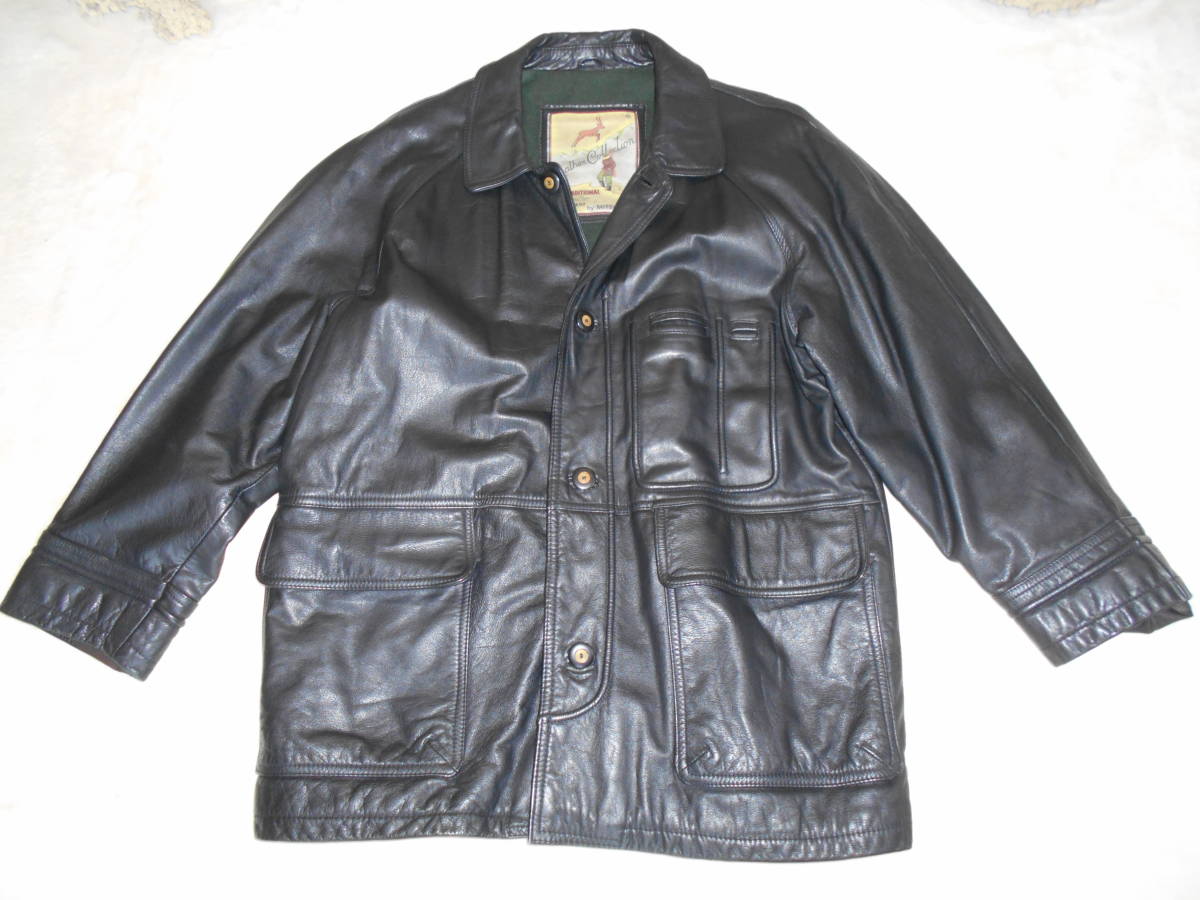 【特別価格】★Leather Collection TRADITIONAL Leather wear by MITSUMINE no.MFS8902 カウスキンフィールドコート★黒sizeM★拍卖