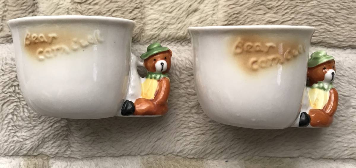 クマの持ち手のコーヒーカップ 2個セット拍卖