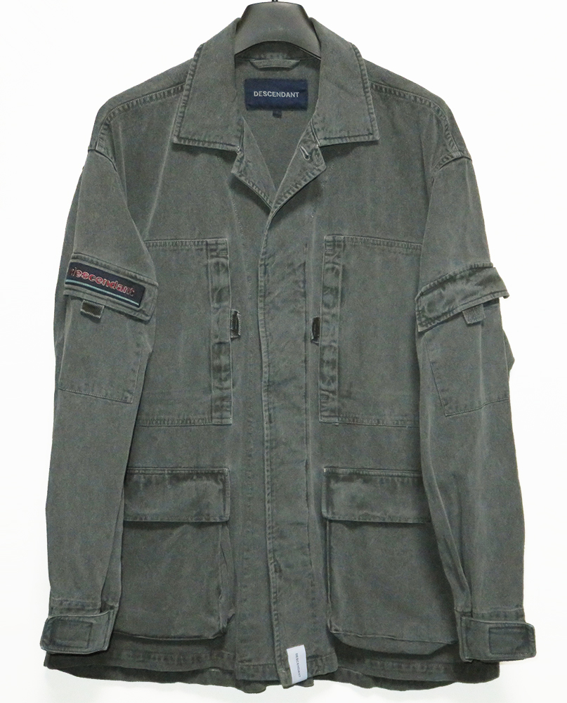 DESCENDANT ツイルワークジャケット 2 新品同様 定価41,800円 DWU TWILL JACKET ピグメントダイ 加工拍卖
