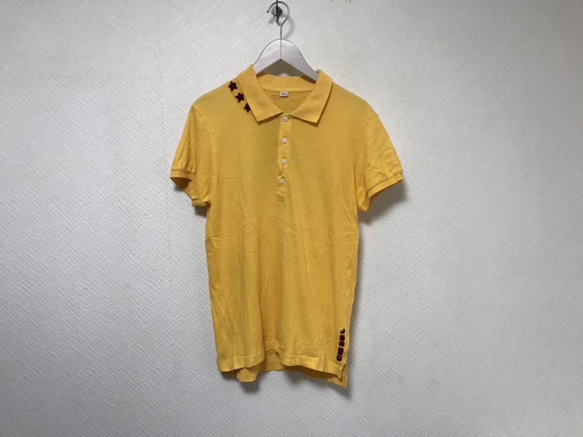 本物ディーゼルDIESELコットン半袖ポロシャツメンズアメカジサーフミリタリーイエローS拍卖