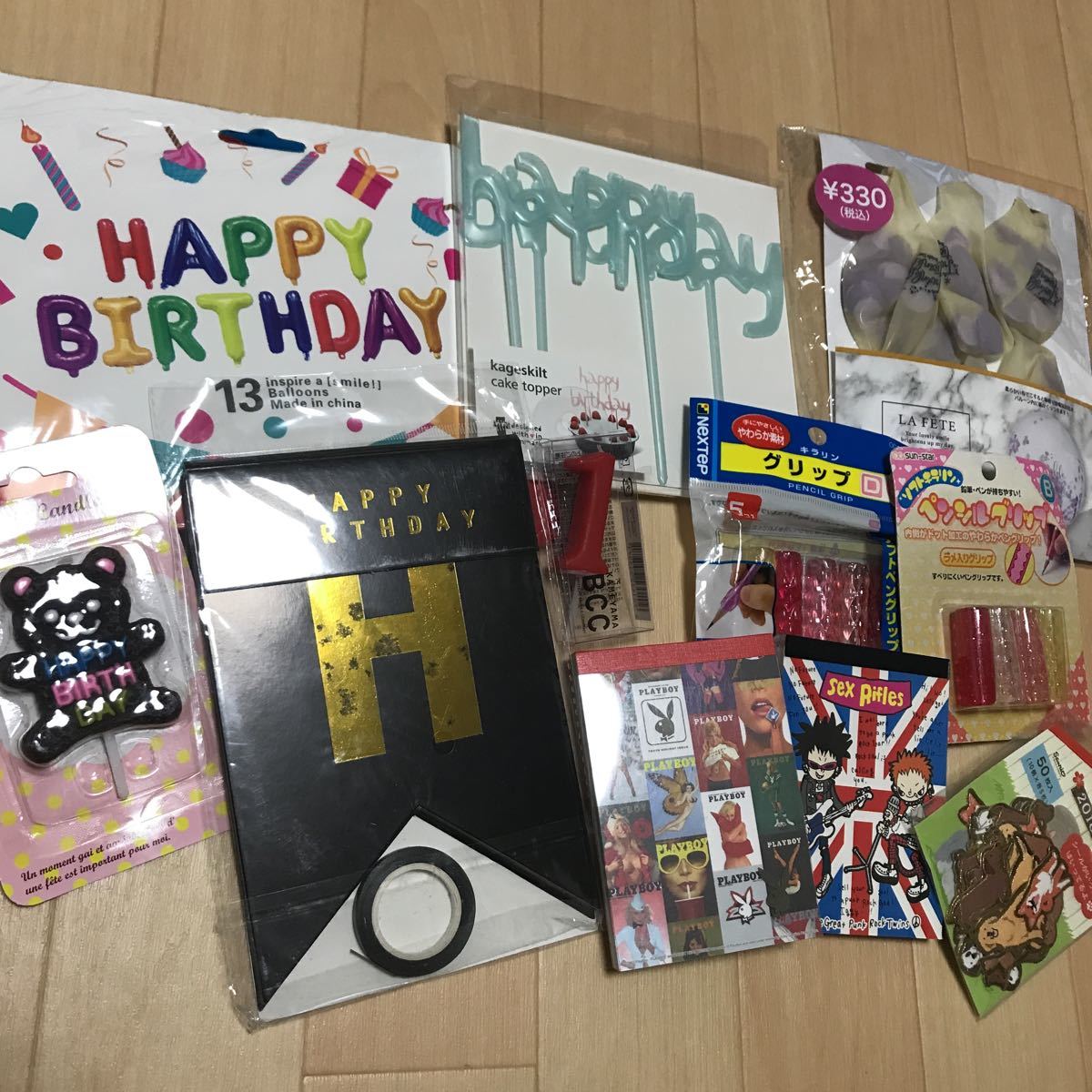 a29 誕生日 飾り付け 風船 ハッピーバースデー 未使用品 パーティーグッズ ろうそく メモ用紙 シール拍卖