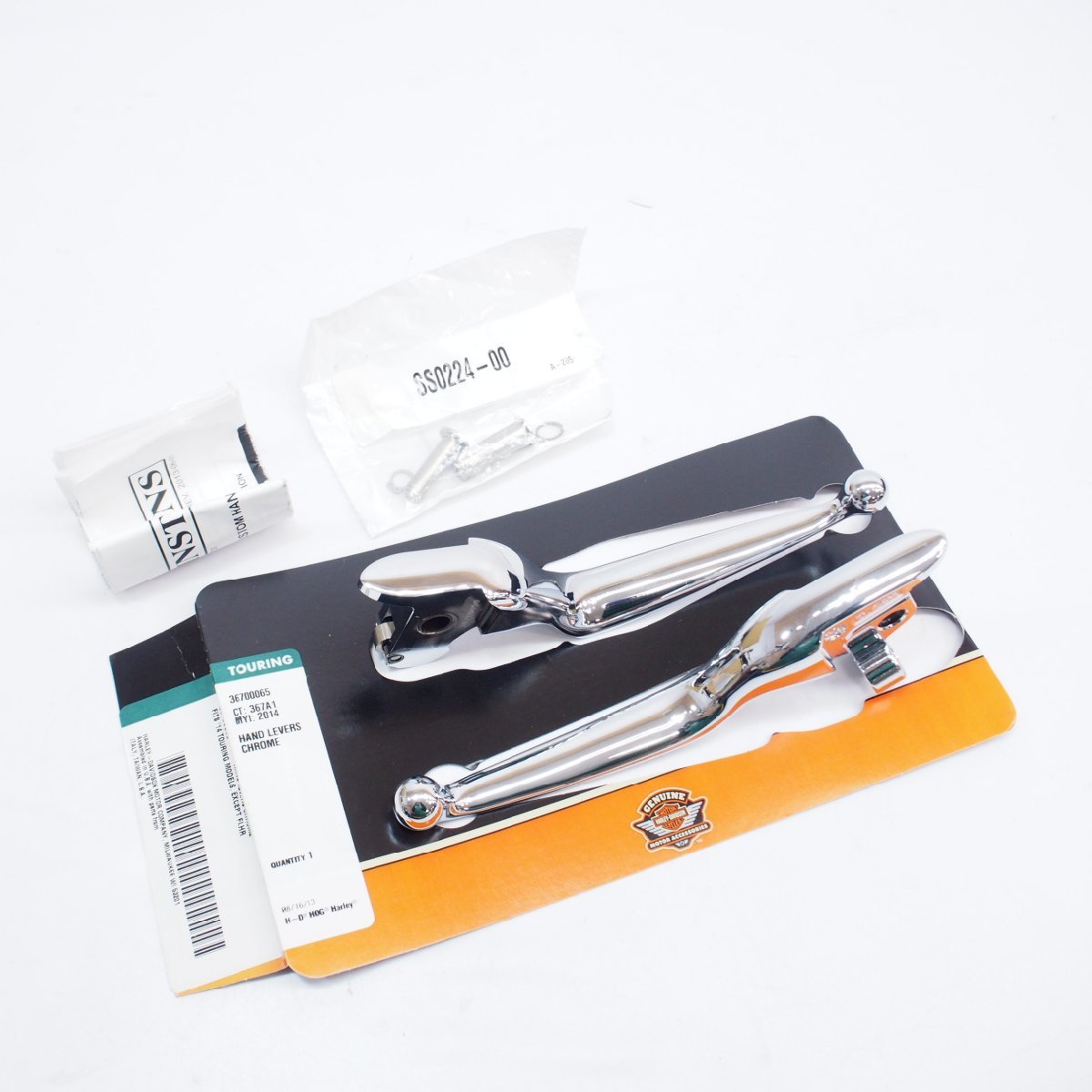 ハーレー14-16年ツーリング純正オプション クラッチレバー ブレーキレバー クローム メッキ レバー左右拍卖