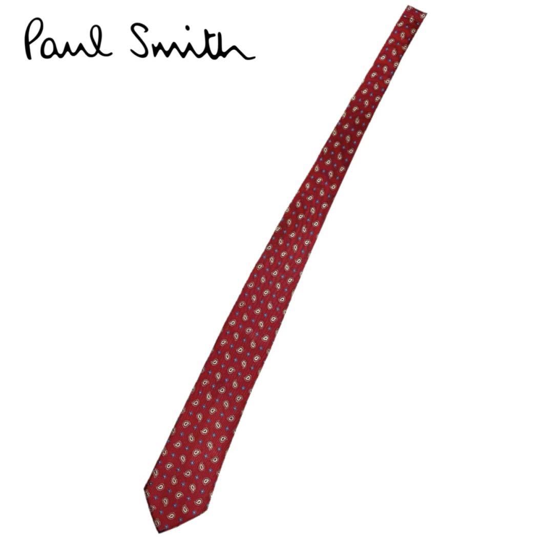 【美品】Paul Smith ポールスミス ネクタイ シルク 150052 552MSP SILK100% レッド 赤 メンズ 中古拍卖