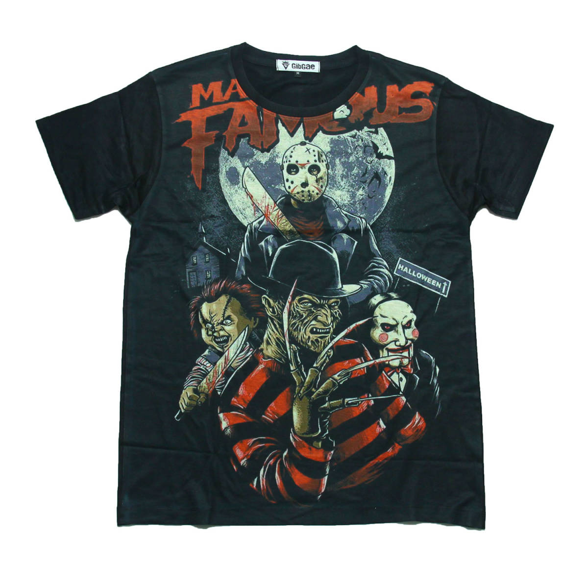 ホラー映画 フレディ ジェイソン ハロウィン ヘルレイザー ストリート系 おもしろTシャツ デザインTシャツ メンズ 半袖 ★tsr0530-blk-m拍卖