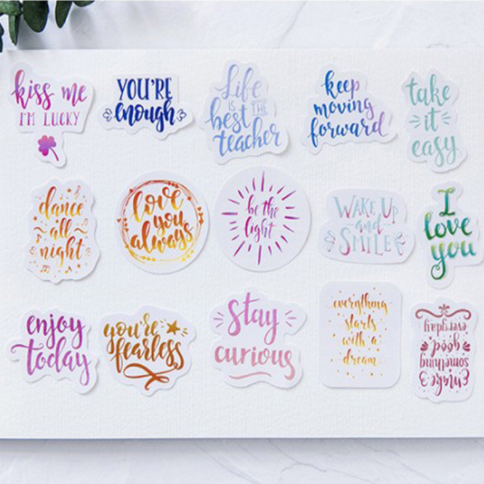 46枚 シール 英単語 英文 イラスト アンティーク ビンテージ デコステッカー アンティーク調 コラージュ レトロ 0684拍卖