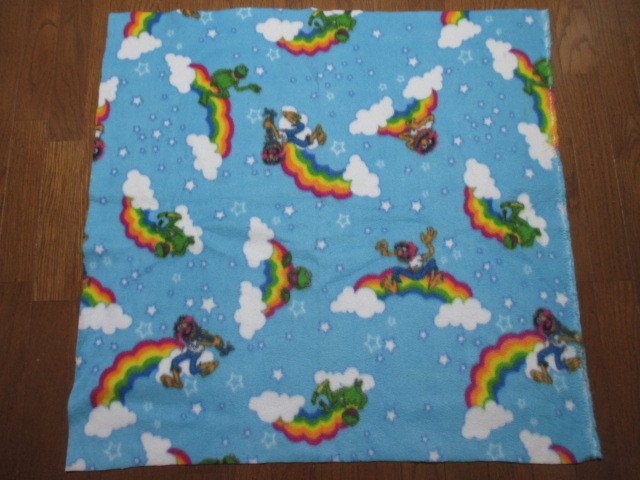 即決★USA セサミストリート☆Muppet マペット カーミット アニマル キャラクター柄 フリース生地/72㎝×74㎝ ①拍卖