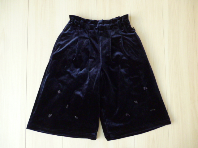 【メゾピアノ】ベロア地パンツ ガウチョパンツ キュロット★120cm★拍卖