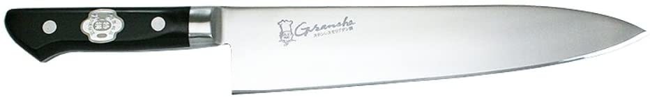 包丁 日本製 KC-731 関兼常 グランシェ モリブデン鋼 口金付 (本刃付) 洋出刃 黒合板柄 240mm拍卖