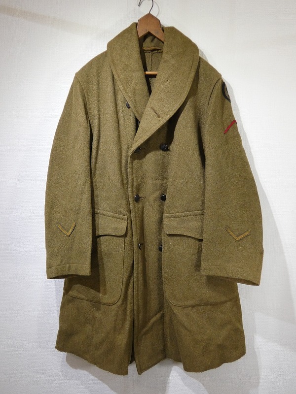 レア 希少 10s 1910s WW1 ビンテージ US ARMY パーソナルオーダー? ショールカラー ツートン ウール オーバー コート 38-40位 20s 30s 40s拍卖
