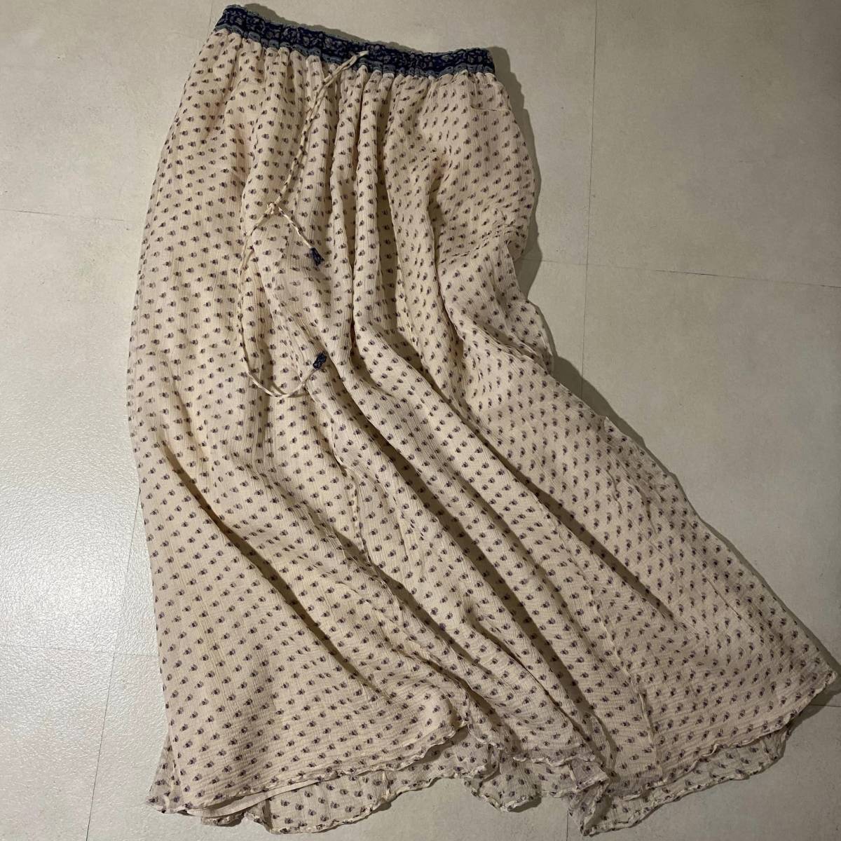 美品 MUVEIL WORK ミュベールワーク シフォンスカート マキシ丈スカート レーヨン MADE IN JAPAN【36】拍卖