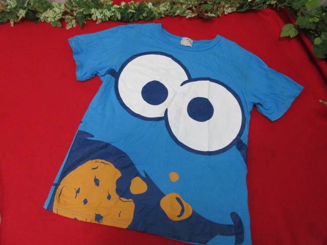 M5621 ユニバーサルスタジオ セサミストリート クッキーモンスター Tシャツ Mサイズ ブルー拍卖