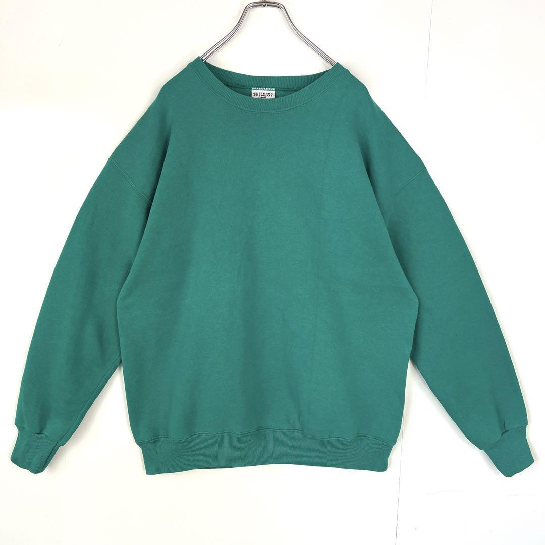 USA製 90s Lee リー スウェット トレーナー グリーン 無地 シンプル拍卖