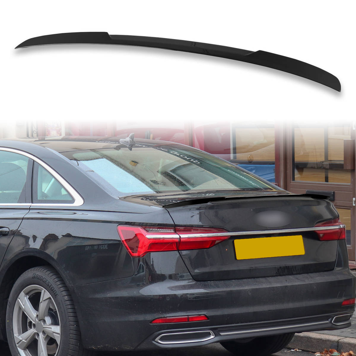 純正色塗装済 ABS製 トランクスポイラー アウディ用 A6 S6 C8 Vタイプ ポン付け カラーコード:LY9B QTS-51107拍卖