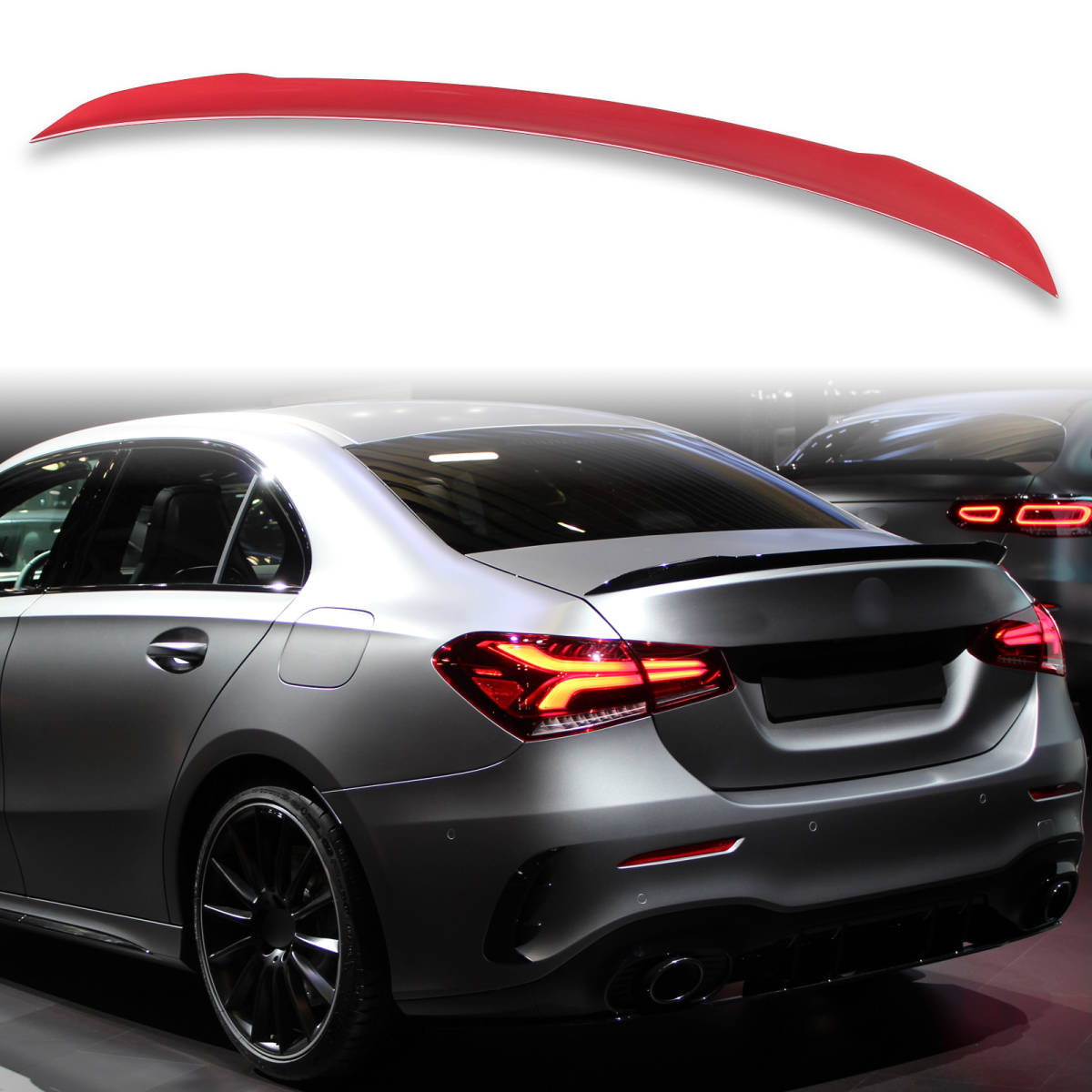 純正色塗装済 ABS製 トランクスポイラー メルセデスベンツ用 Aクラス V177 A35タイプ ポン付け カラーコード:993 QTS-51166拍卖