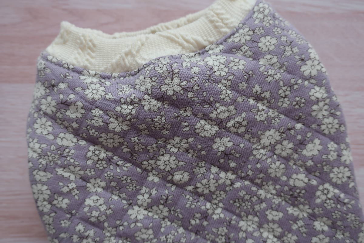 【3S】秋冬キルトニット 小花 パープル 小型犬犬服ドッグウエアハンドメイド拍卖