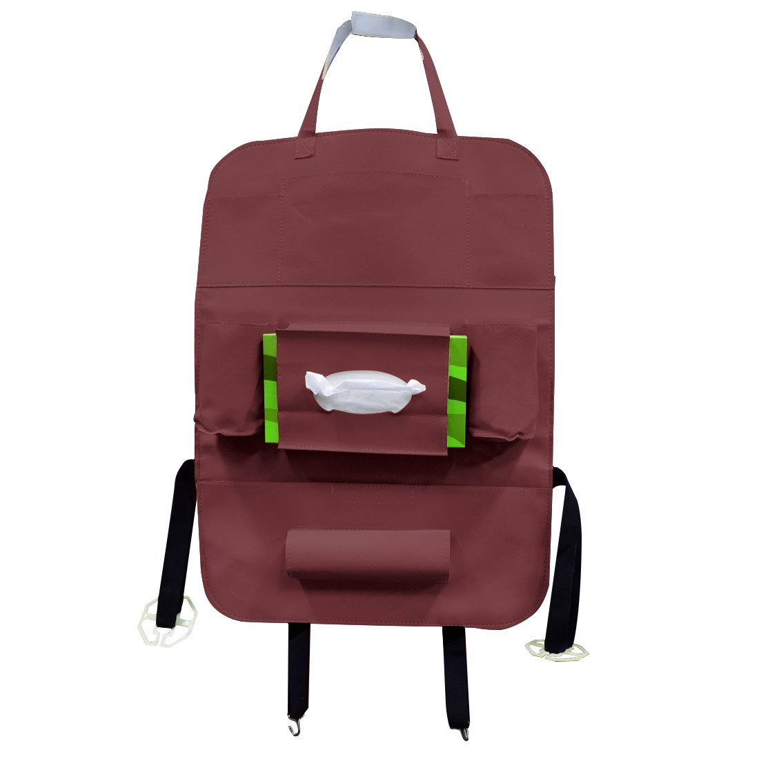 レザーカーシートバックバッグ 車収納袋 シート収納袋 車室内装飾 ポケット 後部座席 大容量 車用 レッド拍卖