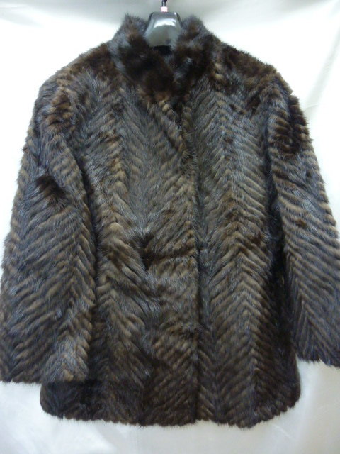 毛皮 ミンク コート レディース サイズ13 ブラウン こげ茶系 定形外郵便全国一律1350円 F5-b拍卖