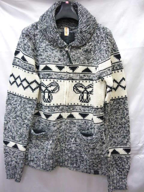 TNA カナダ ニット ジャケット ジップアップ アウター XL ラムウール グレー系 定形外郵便全国一律920円 F14-b拍卖