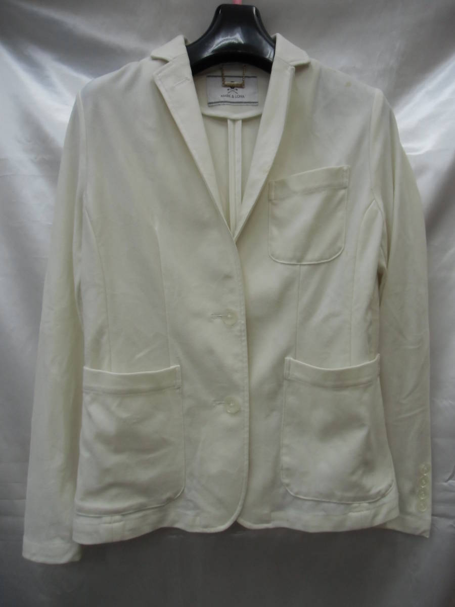 MARK&LONA マーク&ロナ ジャケット Sサイズ ホワイト系 全体スカル模様 汚れアリ 定形外郵便全国一律660円 H1-a拍卖