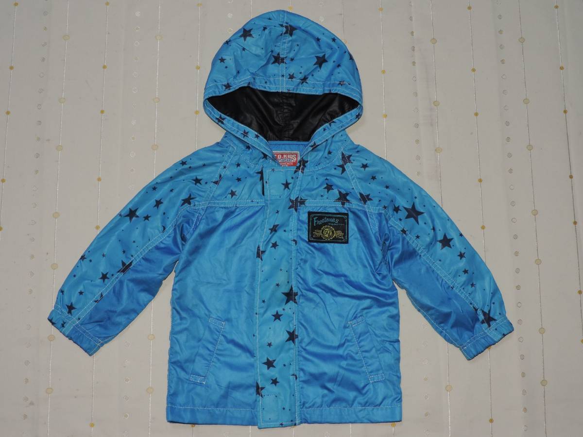 ★F.O KIDSの星柄プリント水色のフード付きウィンドブレーカー☆95センチ☆拍卖