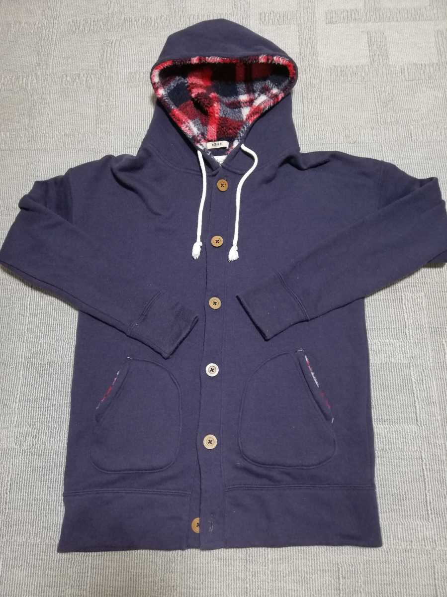 ¥500 フード付き 長袖パーカー ネイビー レディース MEDIUM 長袖 秋冬に拍卖