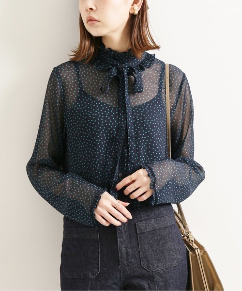 IENA LA BOUCLE 楊柳ボウタイブラウス ¥19,800拍卖