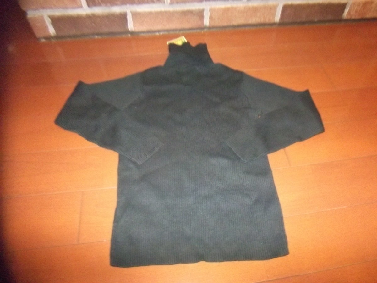 新品 トップス ハイネックセーター サイズ130 黒 綿100% 切手可 クリックポスト発送可 無地なので便利 丸高衣料拍卖