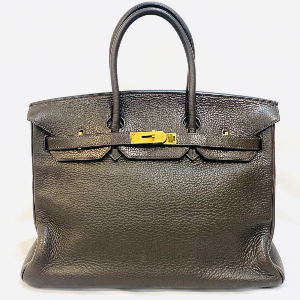 エルメス 正規品 バーキン35 茶系 ゴールド金具 刻印あり 長期保管品拍卖