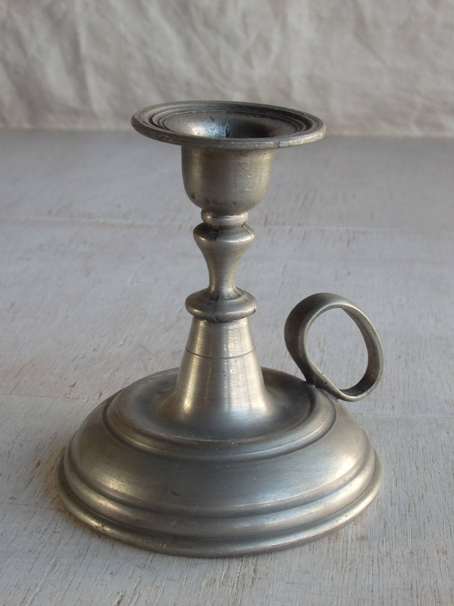 フランスアンティーク キャンドルスタンド ピューター 刻印 ETAIN 燭台 蝋燭立て 蚤の市 シャビー デコ インテリア t拍卖