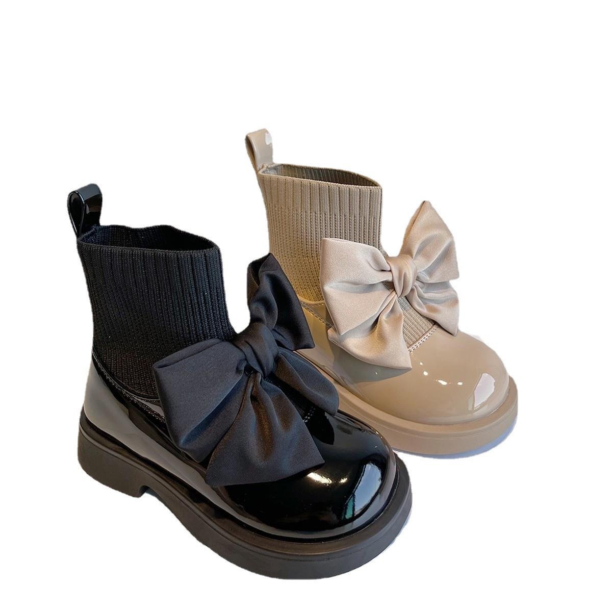 CJM1258★ガールズ ゴム長靴 ガールズ マーチンブーツ シングルブーツ ブリティッシュスタイル ファッション【2色可選】拍卖