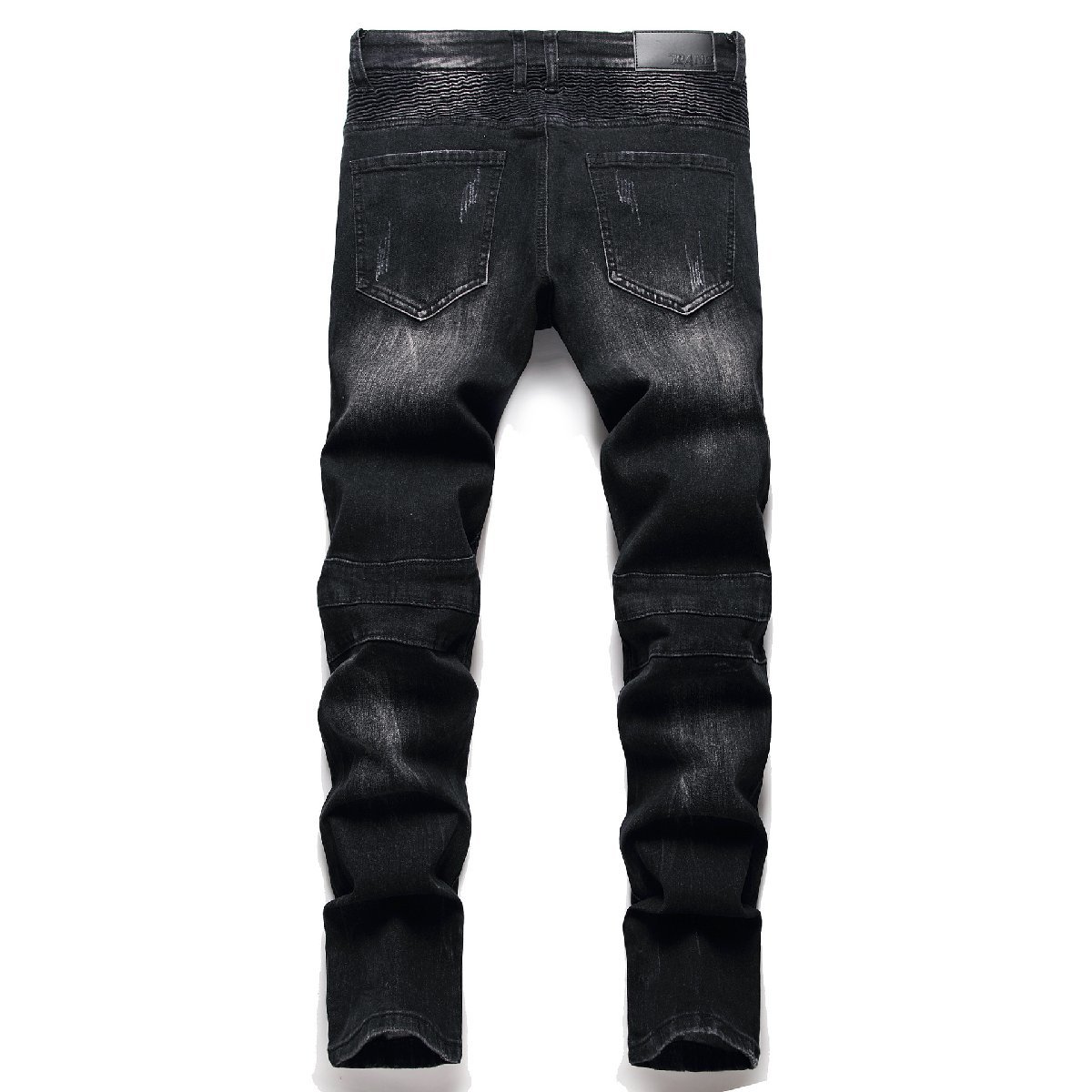 JHW123★新品★メンズジーンズ バイクジーンズ ジーパン カジュアル 欧米風 ペイントジーンズ デニムパンツ おしゃれ 黑w28~w40拍卖