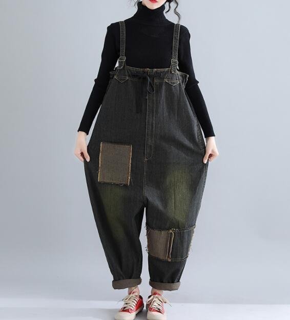 JHW82★新品 レディース デニム オーバーオール サルエル パンツ サロペット 袴パンツ つなぎ 春夏秋 ゆったり 作業服 ポケット 大きいサイ拍卖