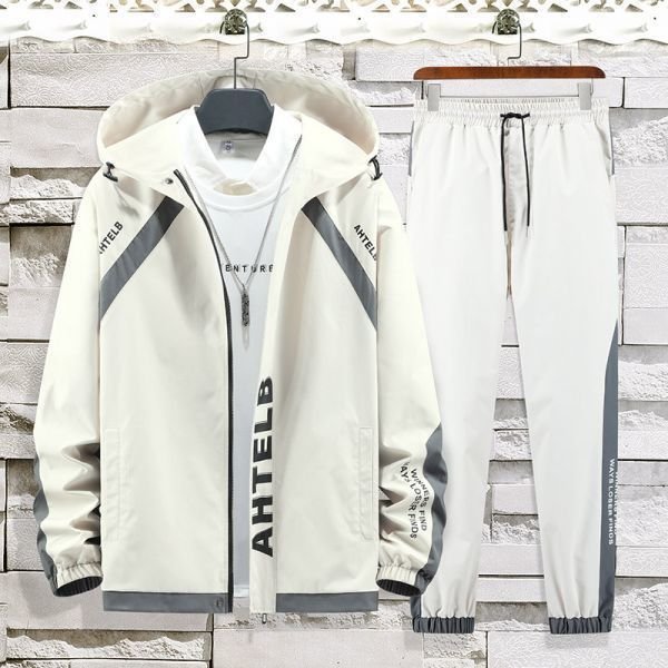 LHK2742★メンズジャージ セットアップ 上下セット スウェット パーカー トレーナー 部屋着スポーツウエア M~4XL ベージュ拍卖