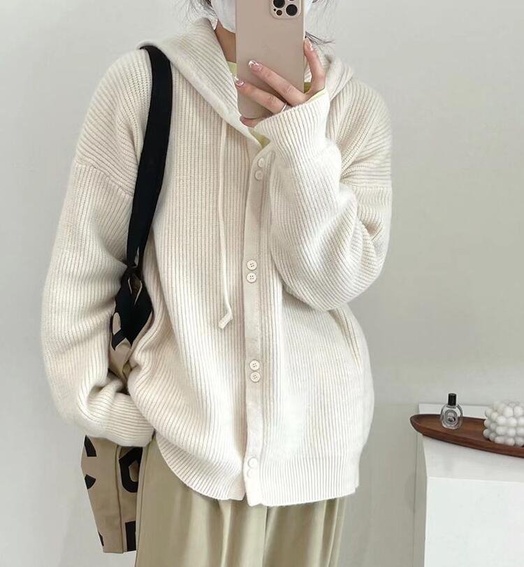 cjx1808★ニットカーディガンレディース●20代30代40代 オフィス 着心地抜群 極美品● 長袖 秋冬 羽織 white拍卖