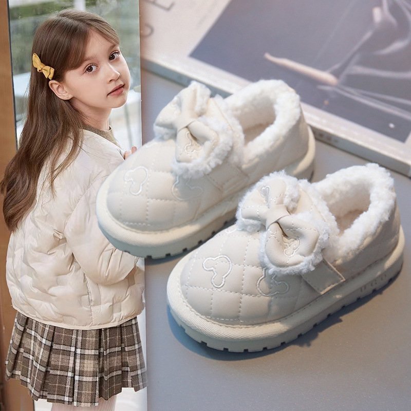 CJM1228★ベビー コットンシューズ スノーブーツ 子供 ソフトボトム ウォーム シューズ ウィンター ガールズ 厚手 フリース【3色可選】拍卖