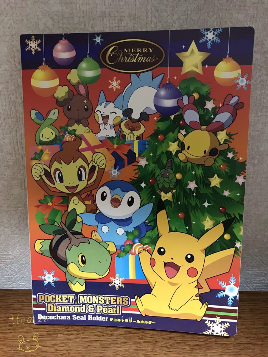 中古品 ポケモン ダイヤモンド&パール【デコキャラシールホルダー クリスマス リフィル10枚 シール160枚収納可能!】拍卖
