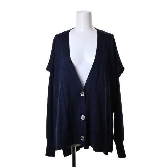 ENFOLD ハイゲージ ウール ニット カーディガン 38 ネイビー エンフォルド KL4CSAPL70拍卖
