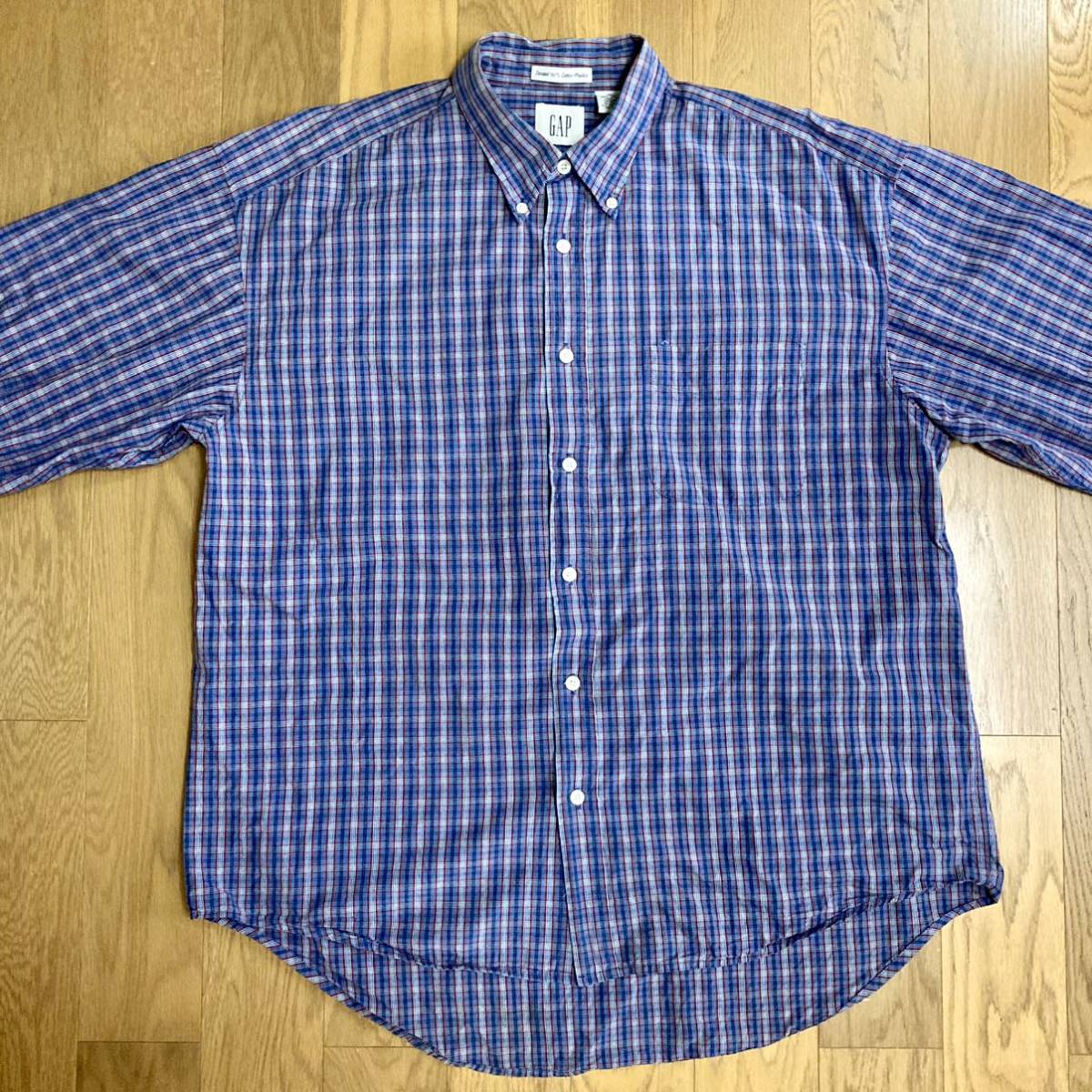 GAPチェック柄 ボタンダウン 長袖シャツ拍卖