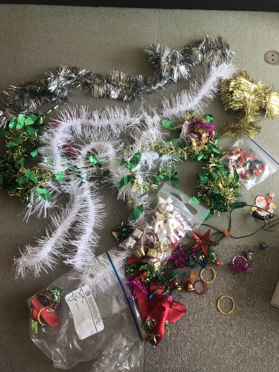 中古 クリスマス オーナメント まとめ売り Xmas メリークリスマス サンタさん イルミネーション 電飾 飾り クリスマスツリー拍卖