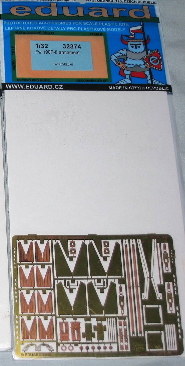 エデュアルド 1/32 ドイツ空軍 Fw 190F-8 armament 武装 レベル 用 エッチングパーツ Eduard 32374 Fw190拍卖