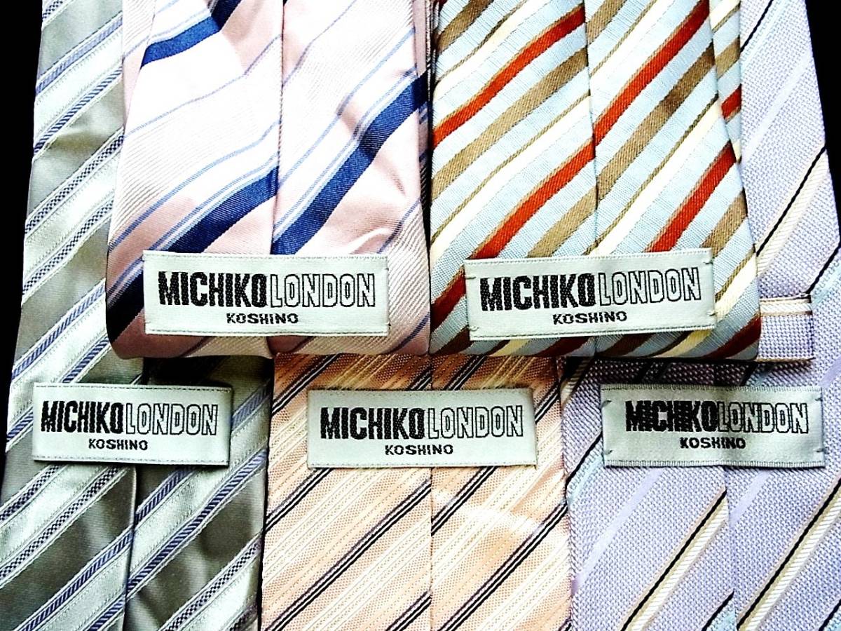■即決セール■J0928■ 5本セット全て 【小篠 美智子】ミチコ ロンドンのネクタイ(ミチコ コシノ)拍卖