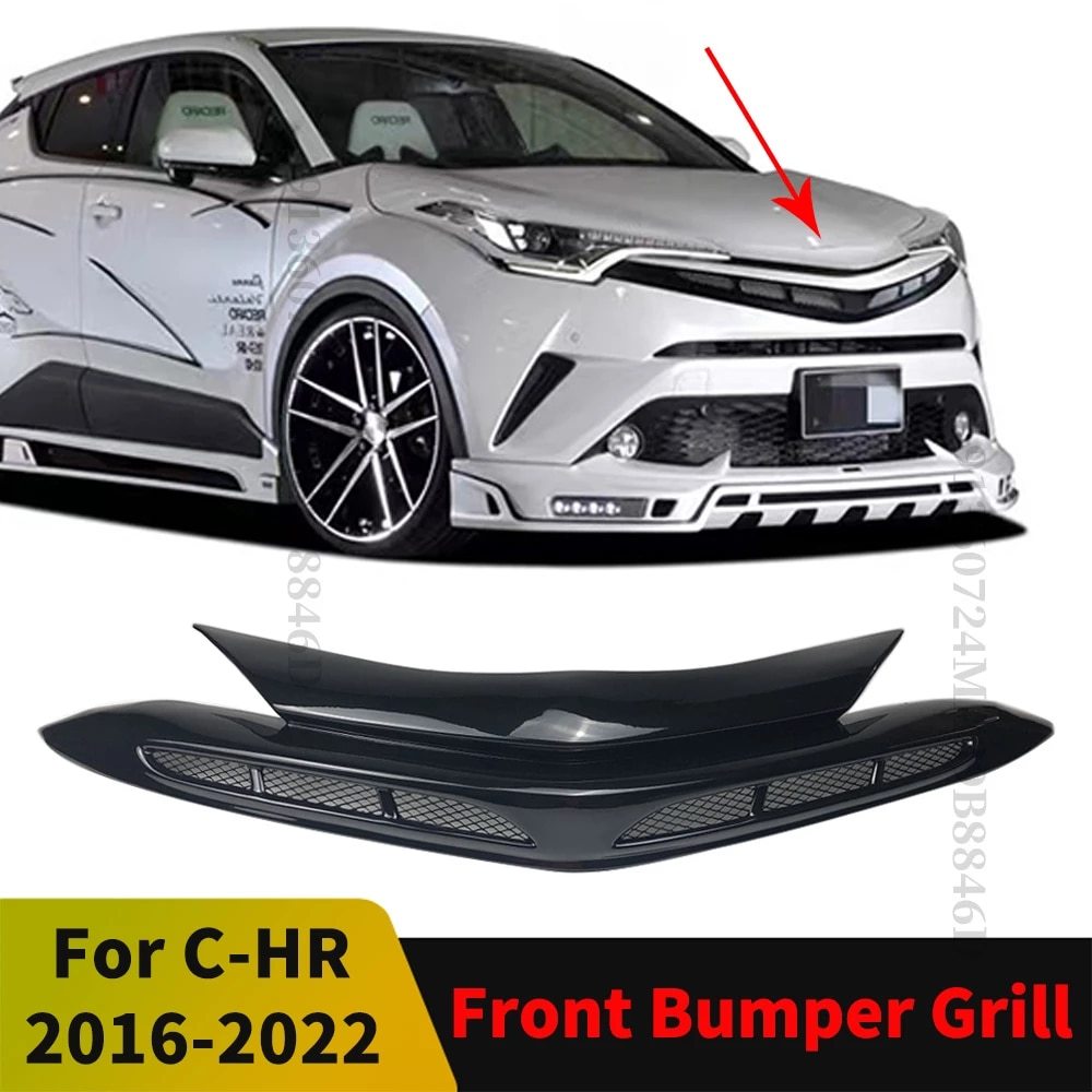 カーボン柄トヨタ用スポーツトップフードメッシュフロントバンパーグリル,ワイドボディキット,編集されたフェイスリフト,C-HR 2016-2022拍卖