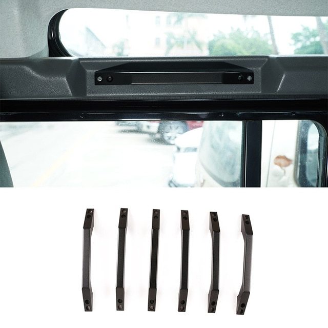 ブラック4個 ランドローバーディフェンダー 90 110 2004-18 アルミ合金車のドアインナードアボウルドアハンドル装飾交換アクセサリー拍卖