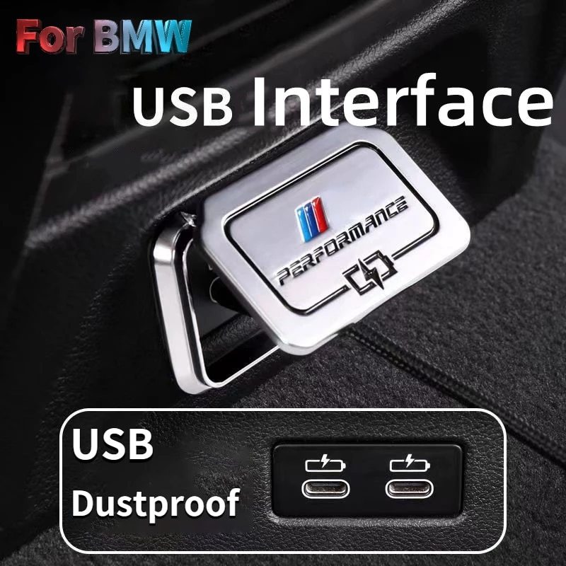 サイズ大1個 車後部座席 USB 充電保護カバー BMW シリーズ 1/2/3/4/5 6GT X1/X2/X3/X4/X5/X7 IX3 2019-2022 金属合金防塵拍卖