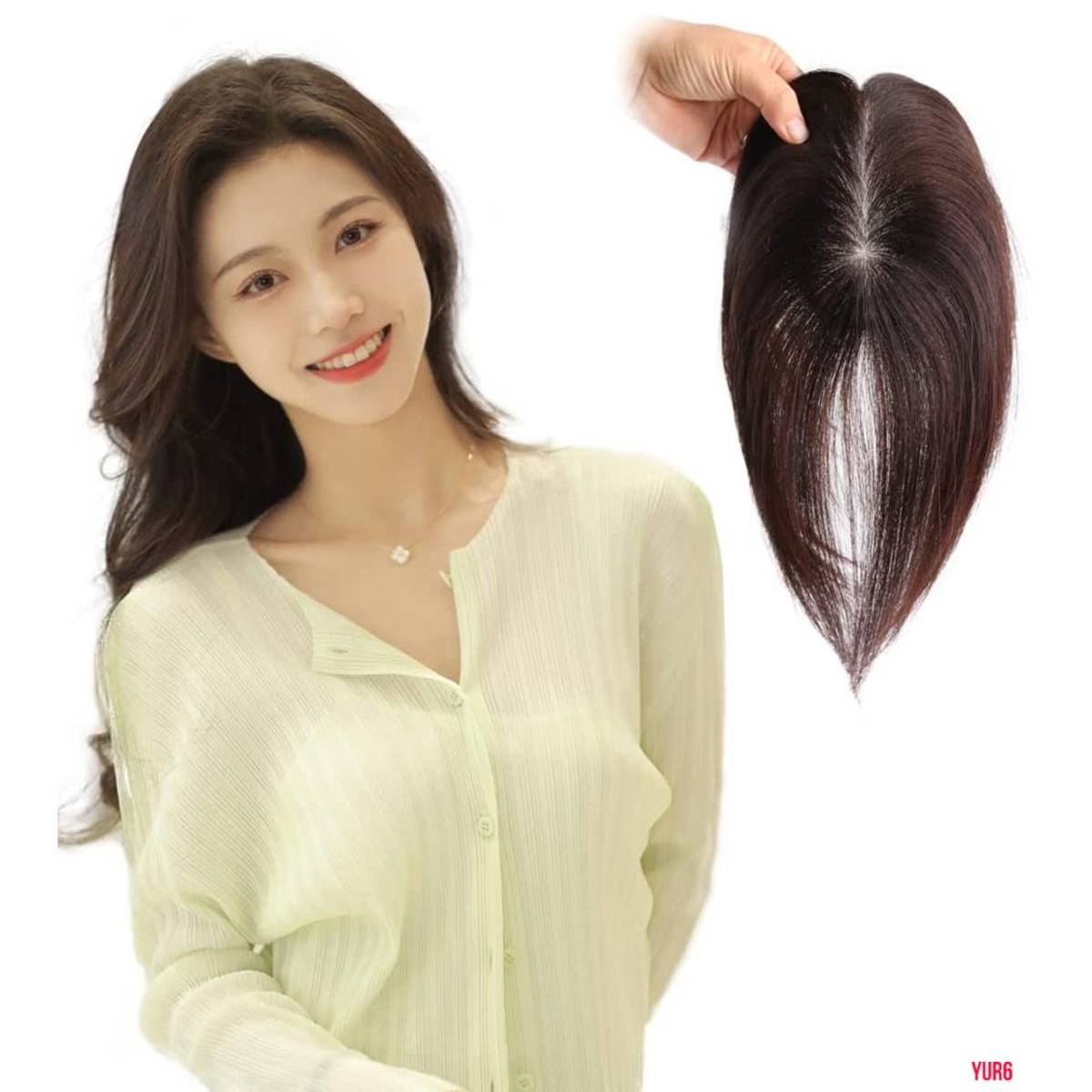 薄毛 白髪隠しに ナチュラルブラック ヘアピース 25cm 部分ウィッグ カツラ ナチュラル 人工頭皮 I型つむじ トップカバー クリップ 拍卖