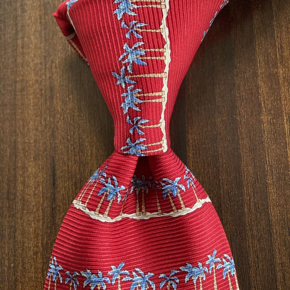 TOMMY HILFIGER トミーヒルフィガー ネクタイ 赤 ヤシの木 椰子の木拍卖