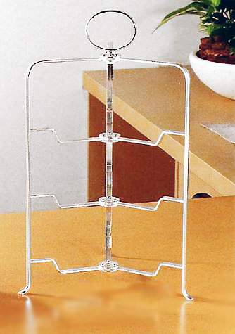 ★早川シルバー折りたたみティースタンド3段23cm丸皿用オードブルスタンドとしても使えます日本工業規格3種銀鍍金日本製新品拍卖